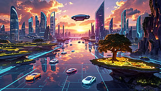 A futuristic city'