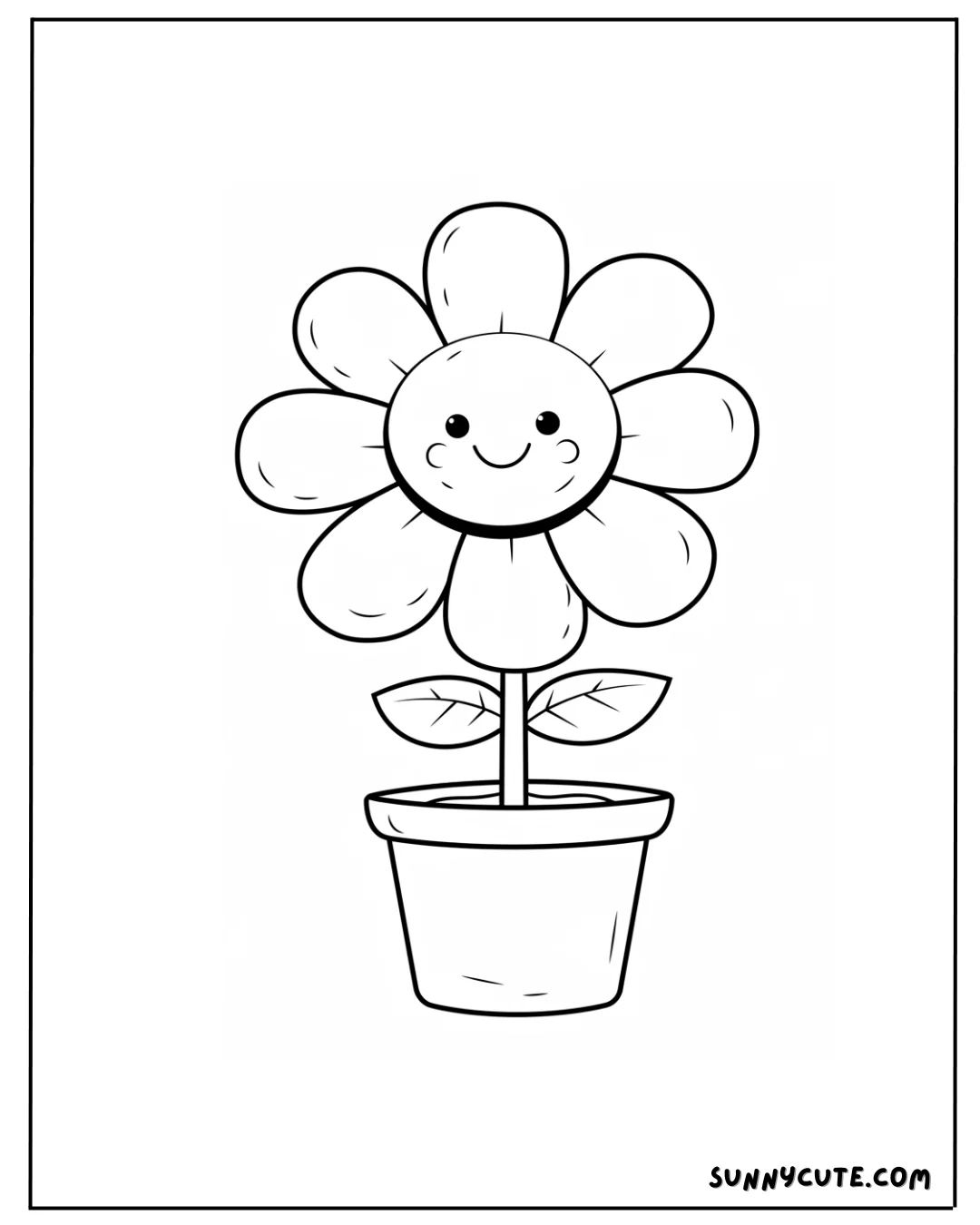 Cute Flowers Coloring Pages picture 2 of 8