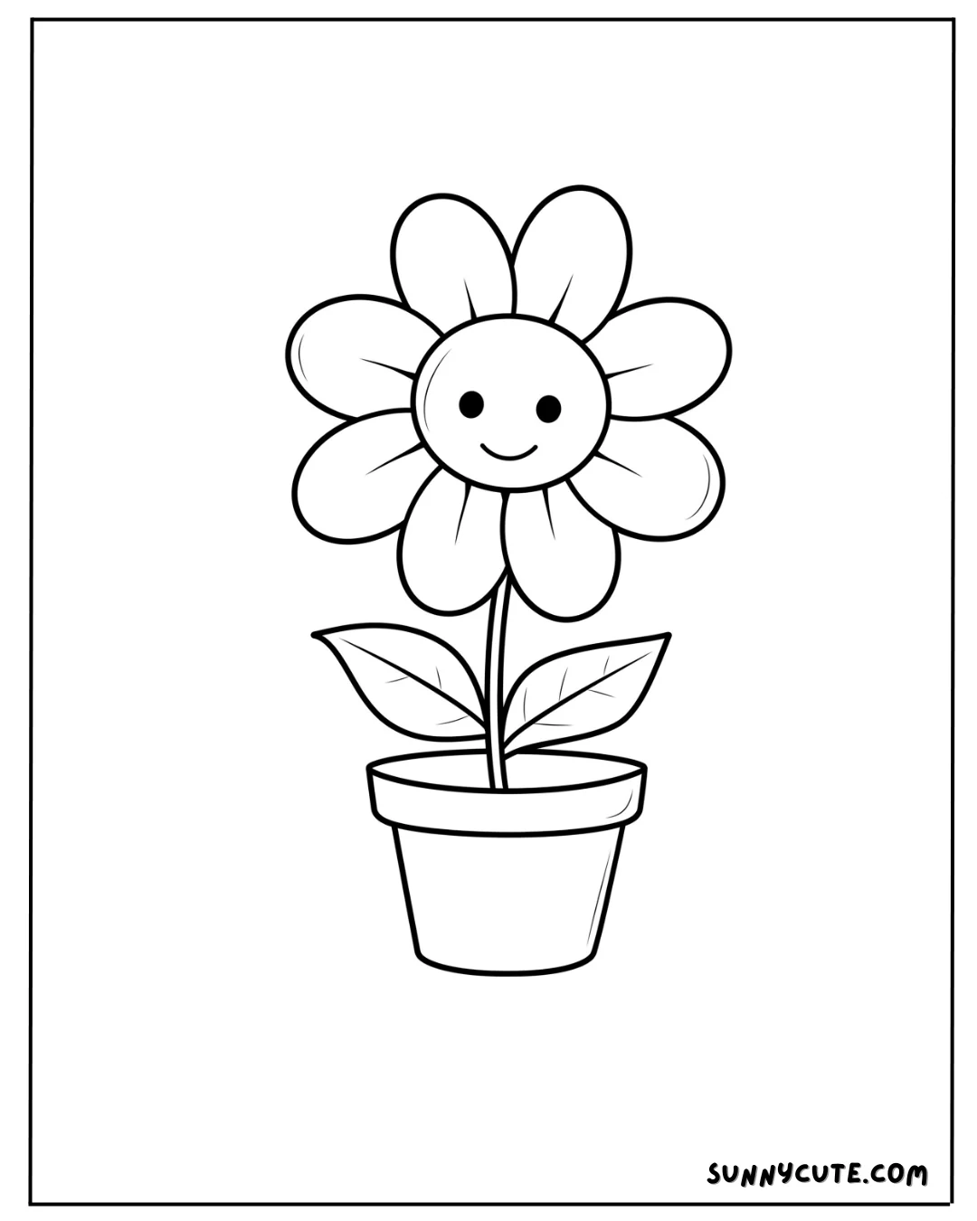 Cute Flowers Coloring Pages picture 3 of 8