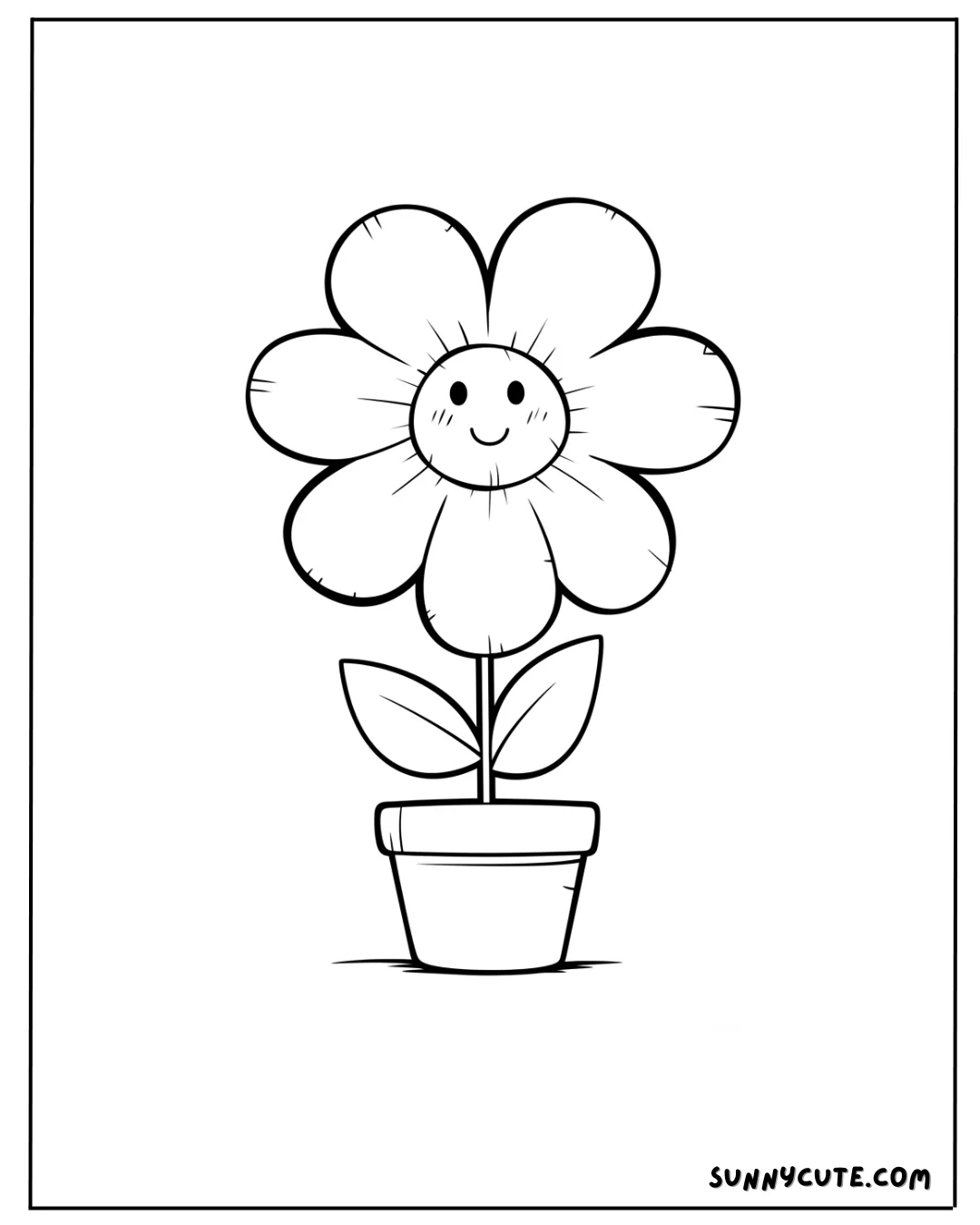 Cute Flowers Coloring Pages picture 4 of 8