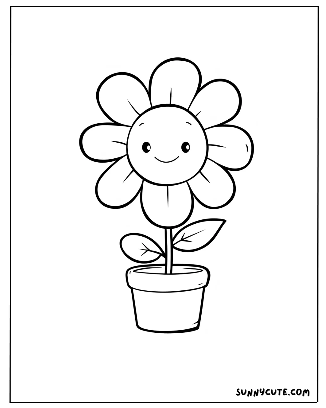 Cute Flowers Coloring Pages picture 5 of 8