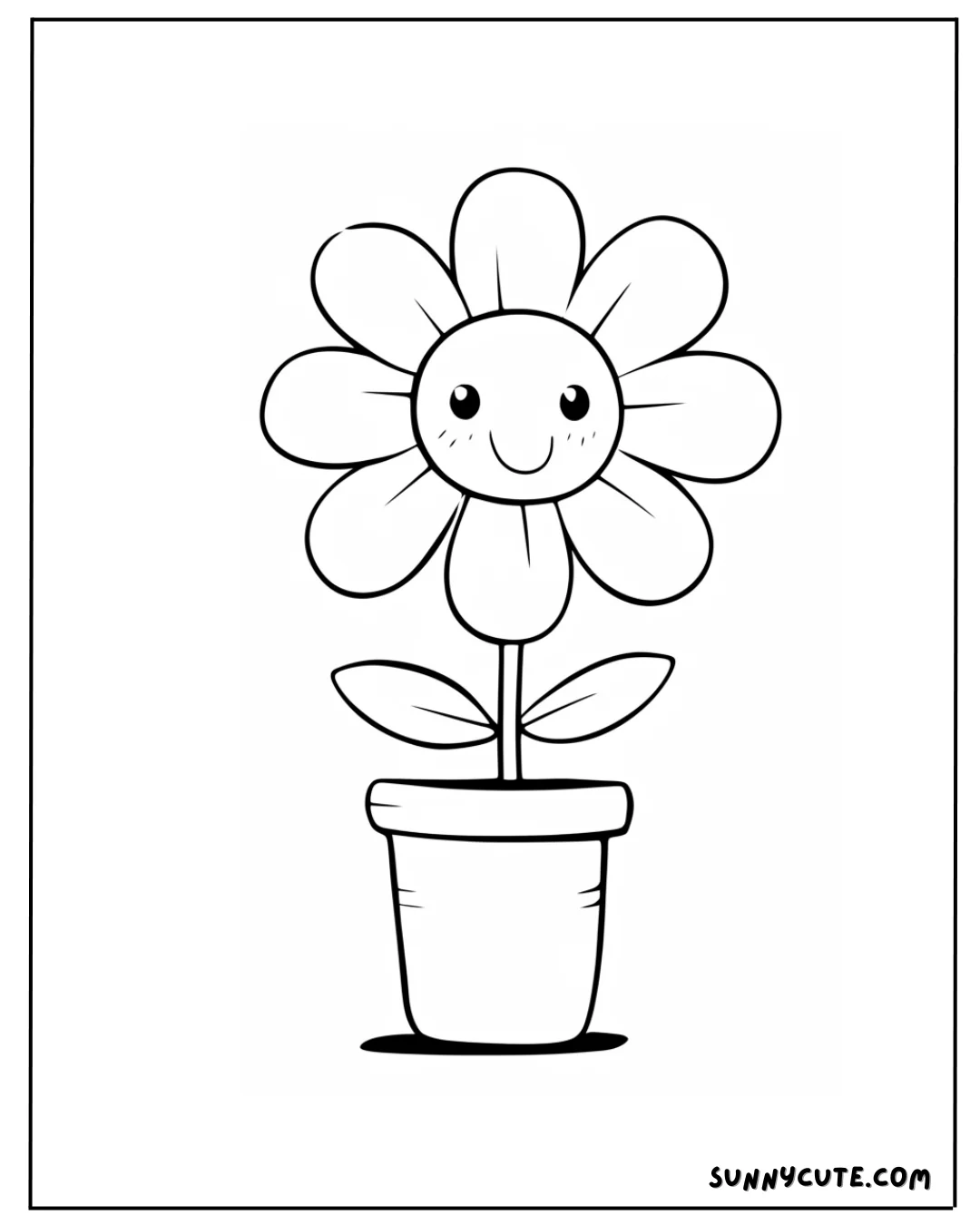 Cute Flowers Coloring Pages picture 6 of 8