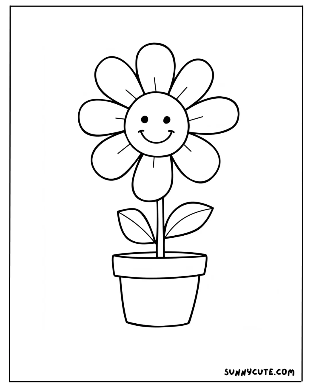 Cute Flowers Coloring Pages picture 7 of 8