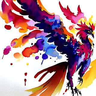 Phoenix water color AI'