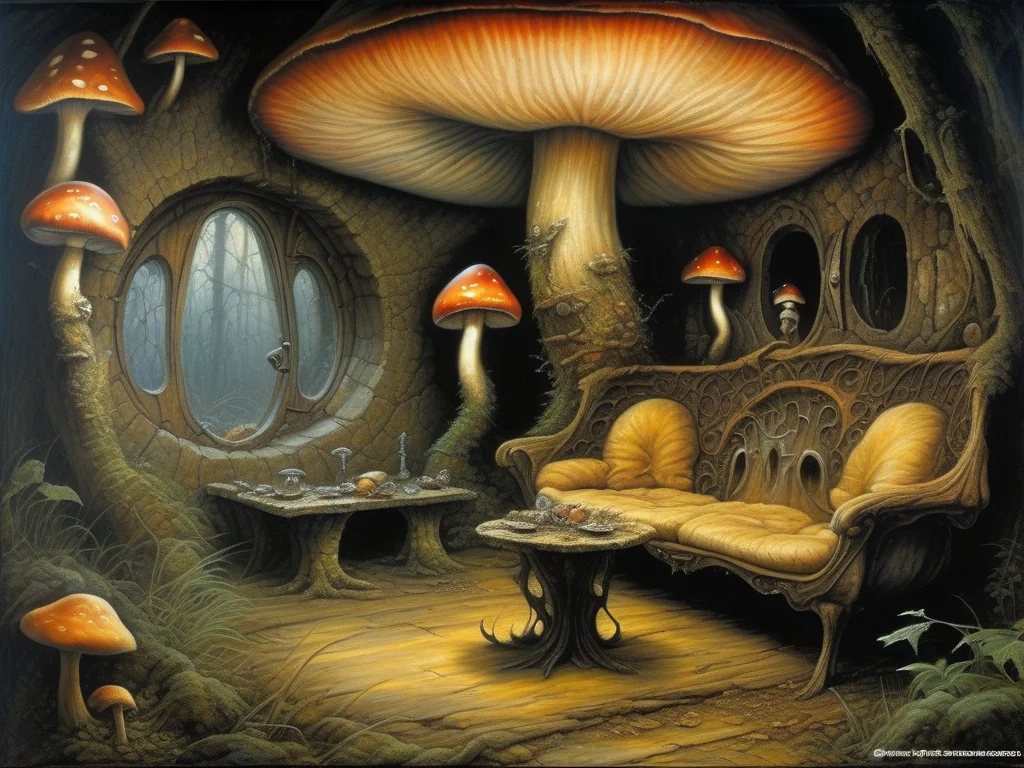 Mushroom druid house interior picture 2 of 6