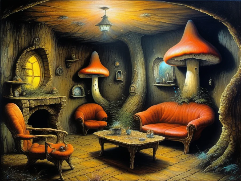 Mushroom druid house interior picture 3 of 6