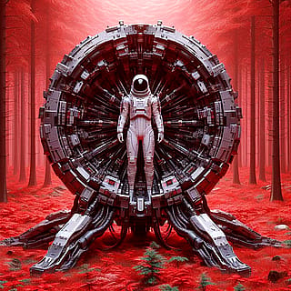 An Astronaut in the Red Forest'