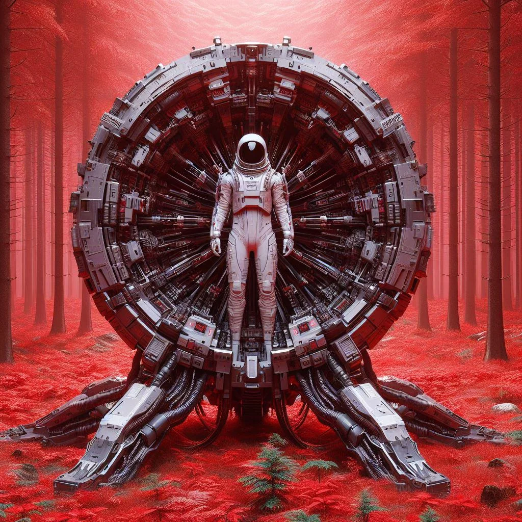 An Astronaut in the Red Forest picture 1 of 1