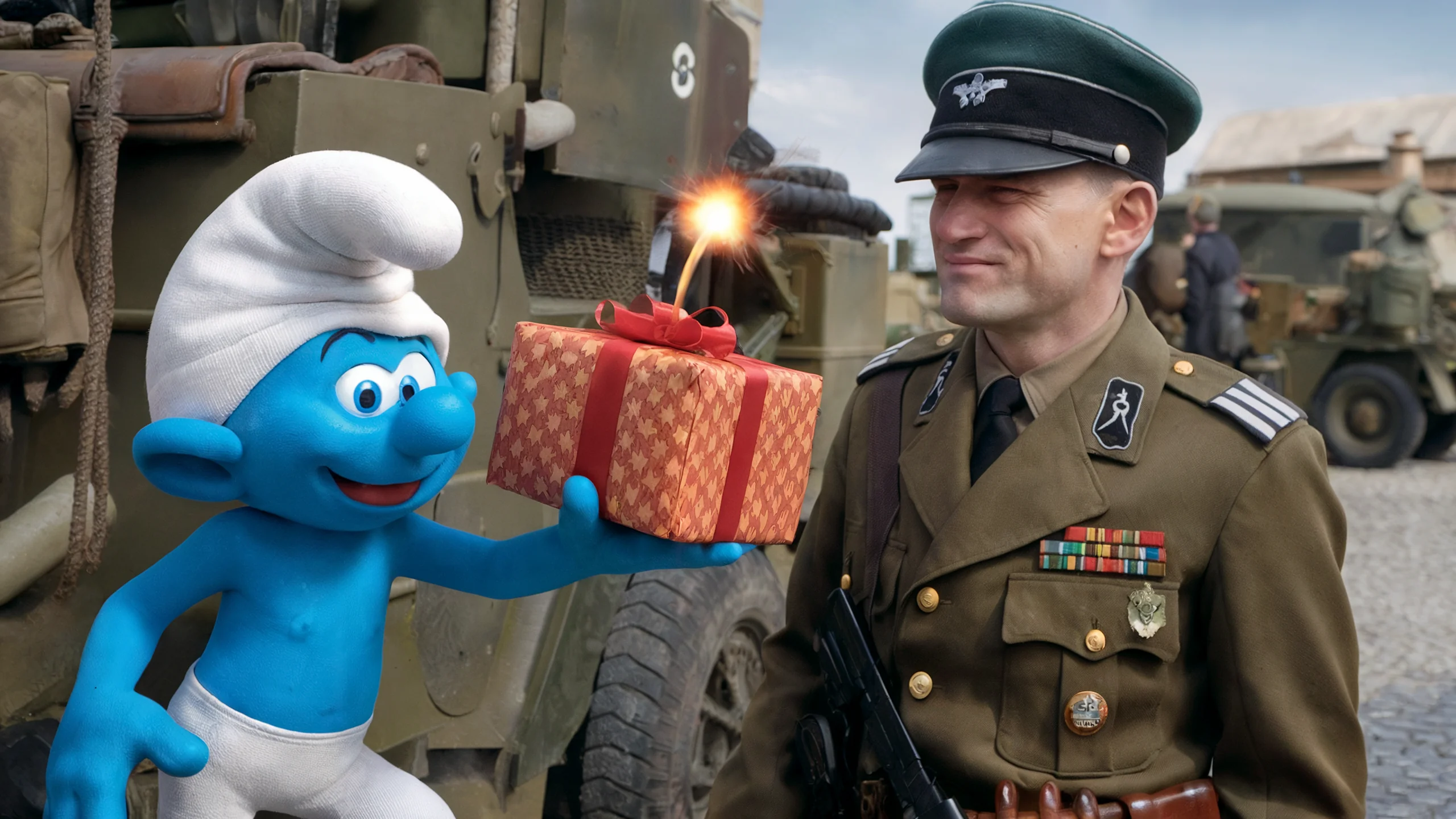 Jokey Smurf was a big help on D-Day (1944, colorized) picture 3 of 6