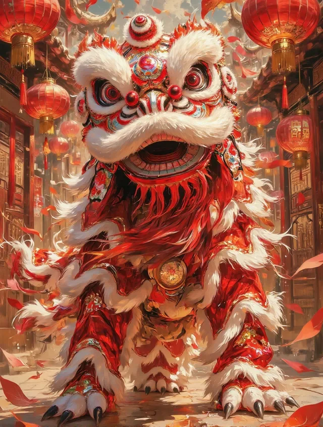 The lion dance is a symbol of the New Year picture 1 of 1