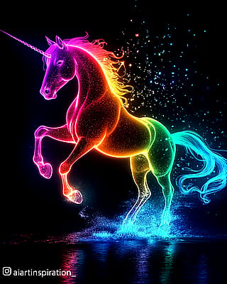 Glowing unicorn'