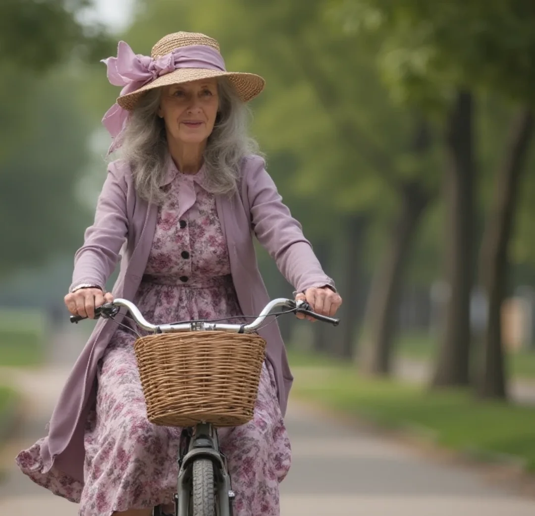 Prof. Jemima on her bicycle. picture 1 of 1