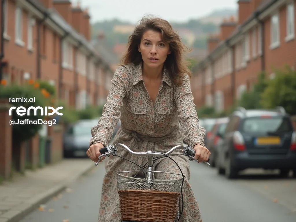 A younger Heather Wigston on her bicycle. picture 1 of 2