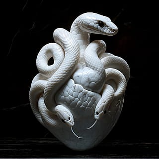 Porcelain Snake Heart'