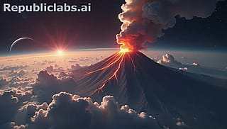 A Tall Volcano that stretches into the Stratosphere'