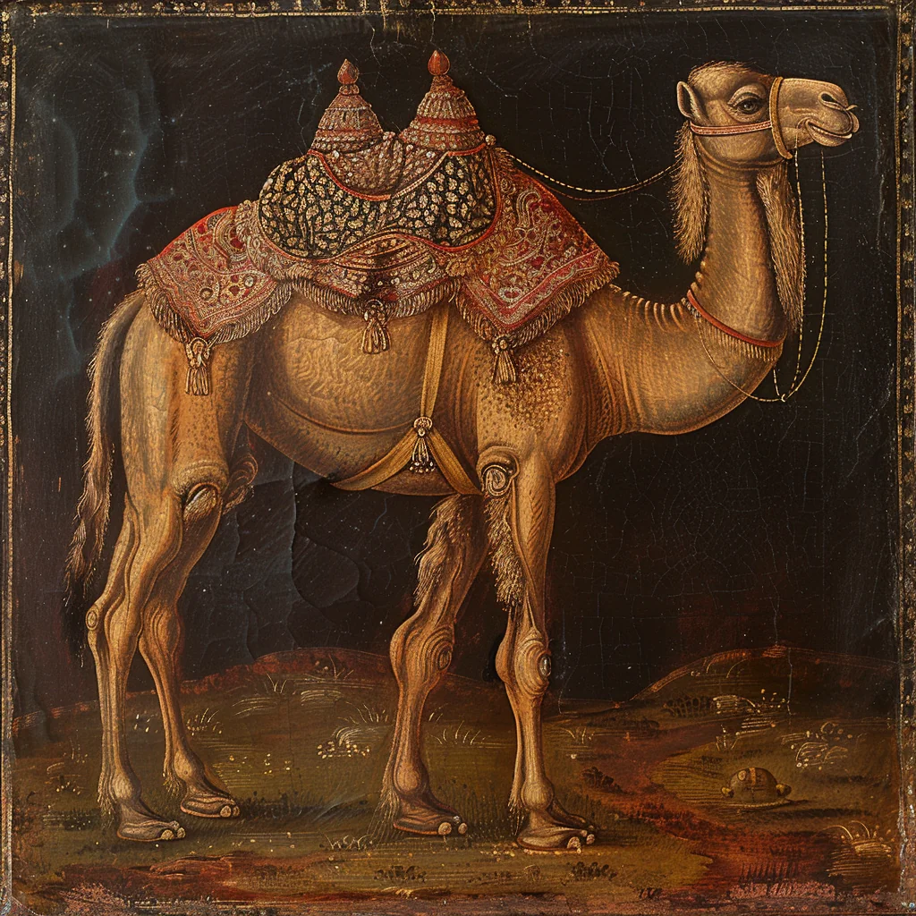 "A seventeenth century painting of a camel" - Imagen v MidJourney comparison - MJ far better picture 1 of 2