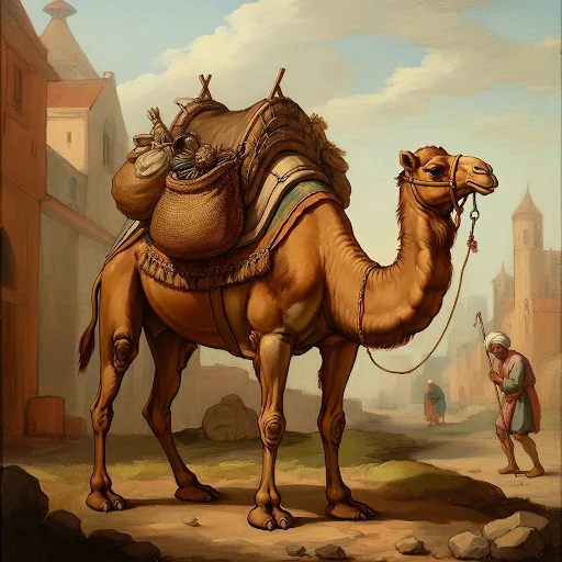 "A seventeenth century painting of a camel" - Imagen v MidJourney comparison - MJ far better picture 2 of 2