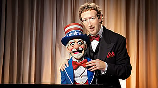 Uncle Sham and The Zuck live, on stage.'