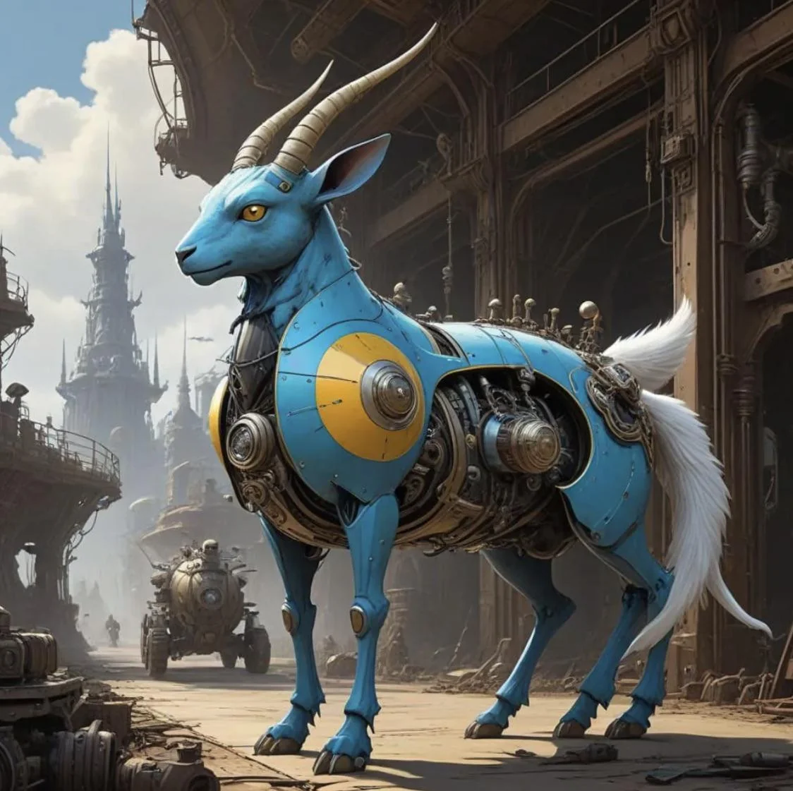 Blue robotic goat picture 1 of 1