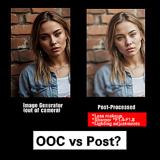 Image Generator(out of camera) VS Post-Processed'