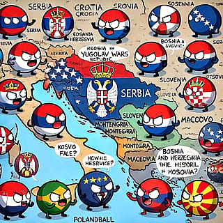 Polandball map of yugoslav wars'