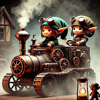 Adorable but wrong. I wanted Goblins in a mini tank, not Gnomes in a mini train.'