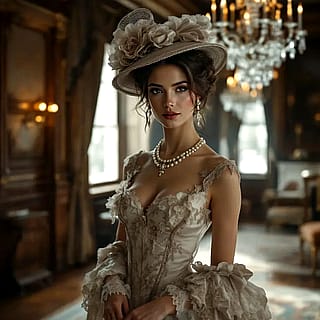 Victorian Beauty With Hat'