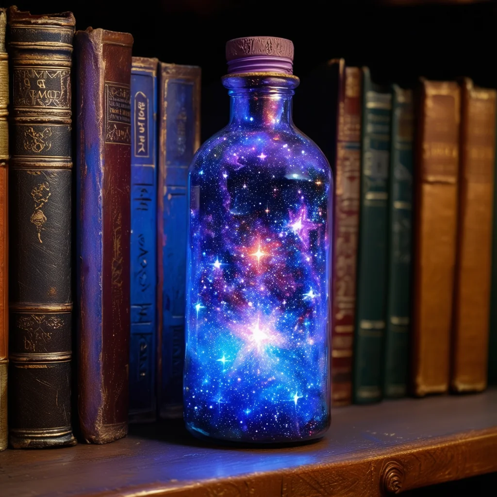 Universe in a bottle, just sitting there for you on the shelf of an old bookshop picture 1 of 1