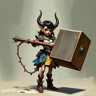 Little lady with a big hammer'