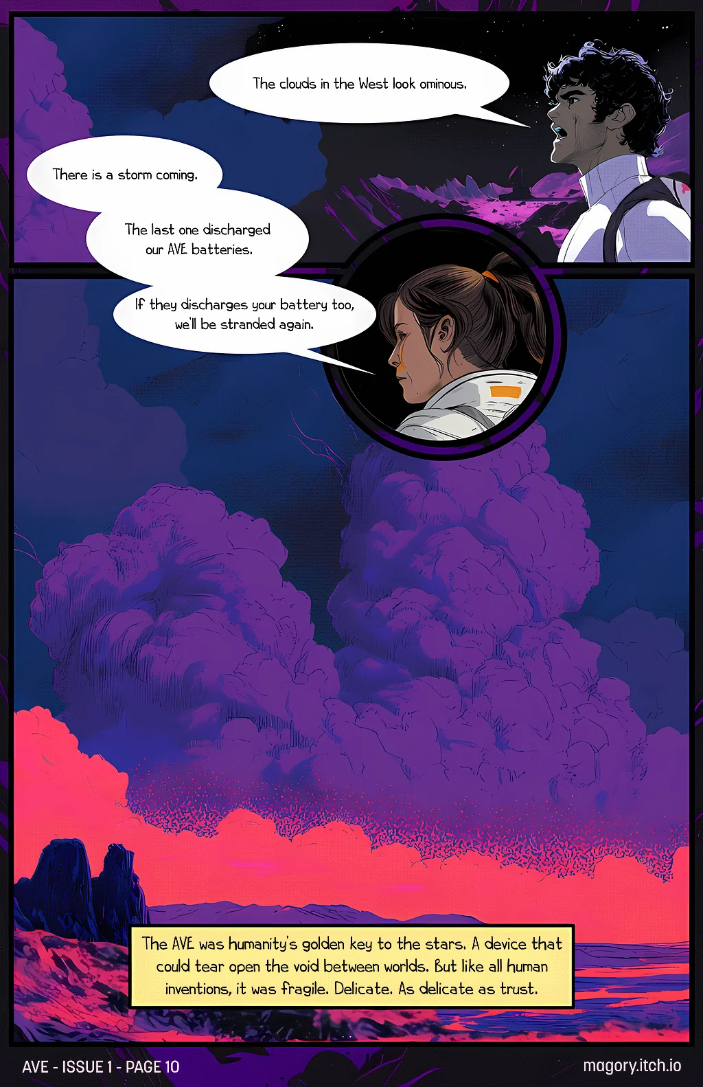 Pages of a space horror comic, I am quite happy with how the colors turned out. picture 1 of 2