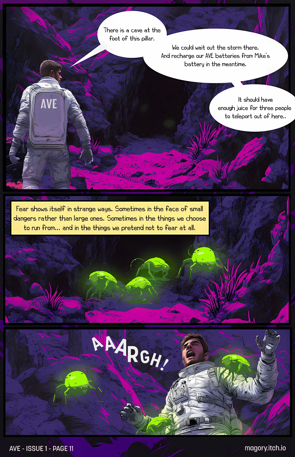 Pages of a space horror comic, I am quite happy with how the colors turned out. picture 2 of 2