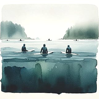 PNW Surfing watercolor'