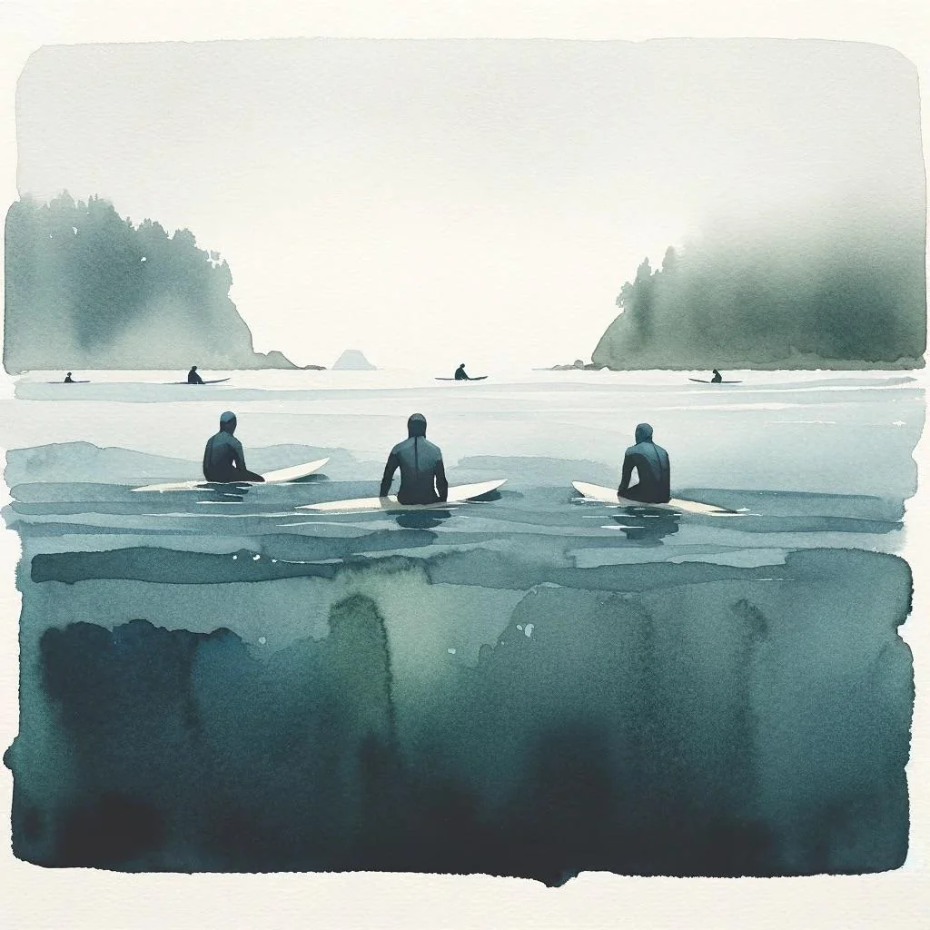 PNW Surfing watercolor picture 1 of 2