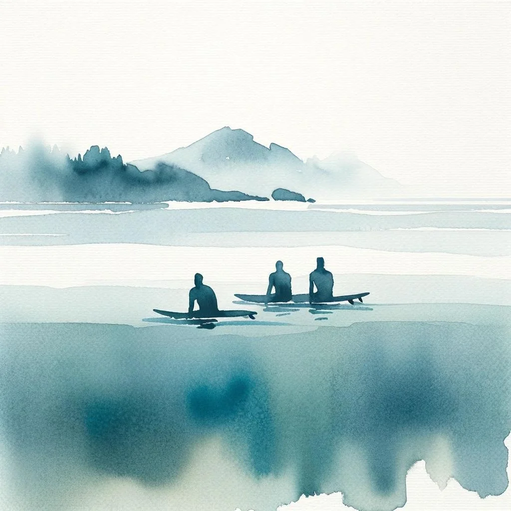 PNW Surfing watercolor picture 2 of 2