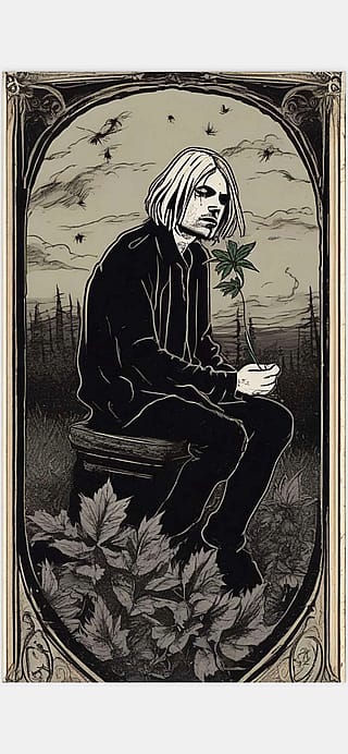 Kurt Cobain Canna Love (Tarot Card Style)'