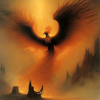 Phoenixes by Beksinski'