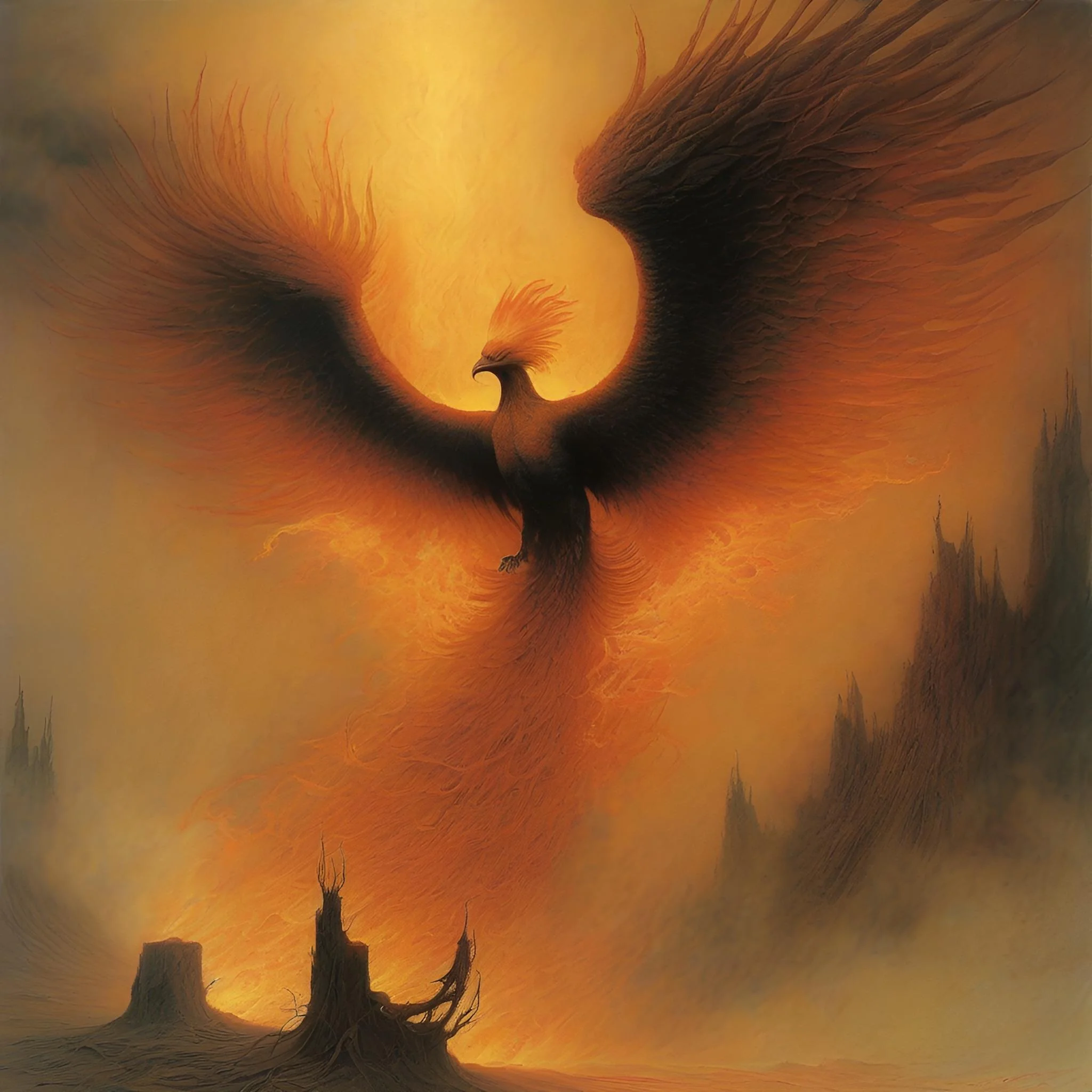 Phoenixes by Beksinski picture 1 of 5