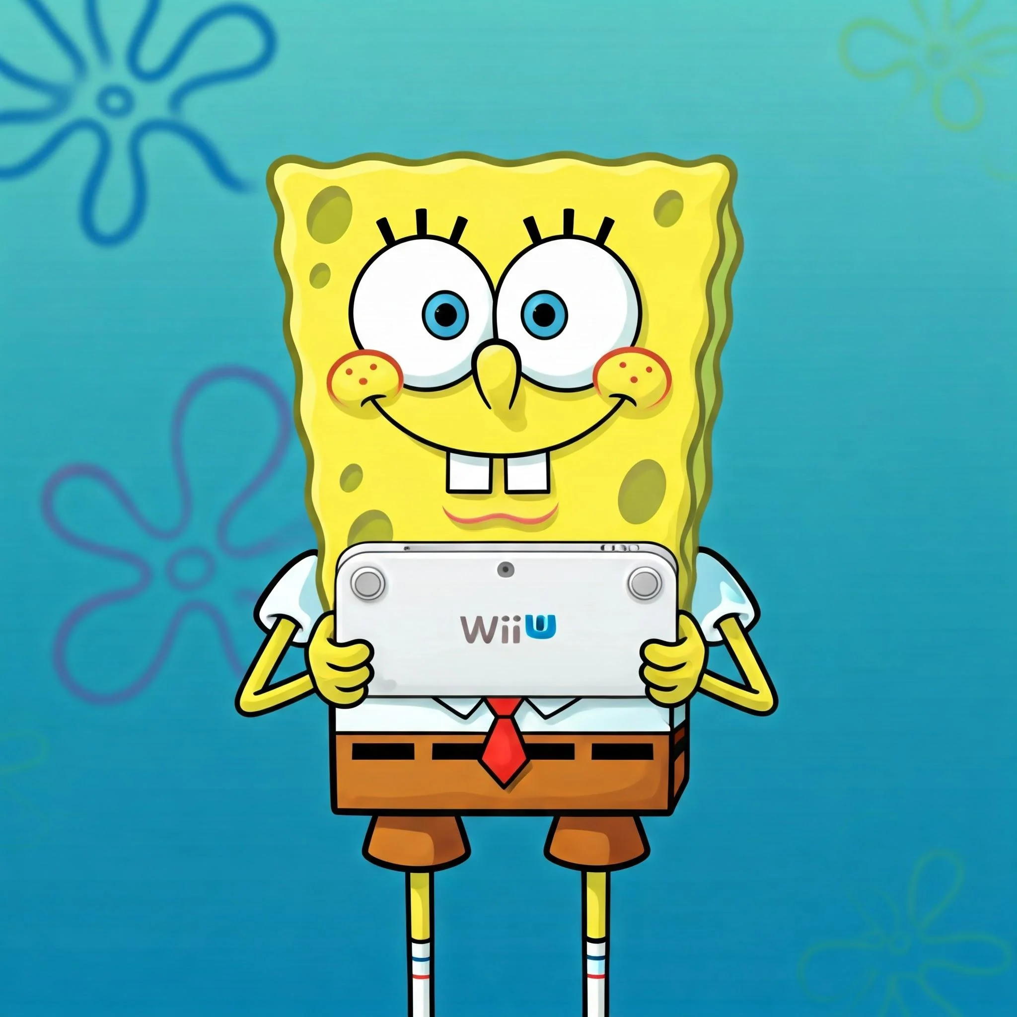 SpongeBob playing the Nintendo Wii U picture 1 of 5