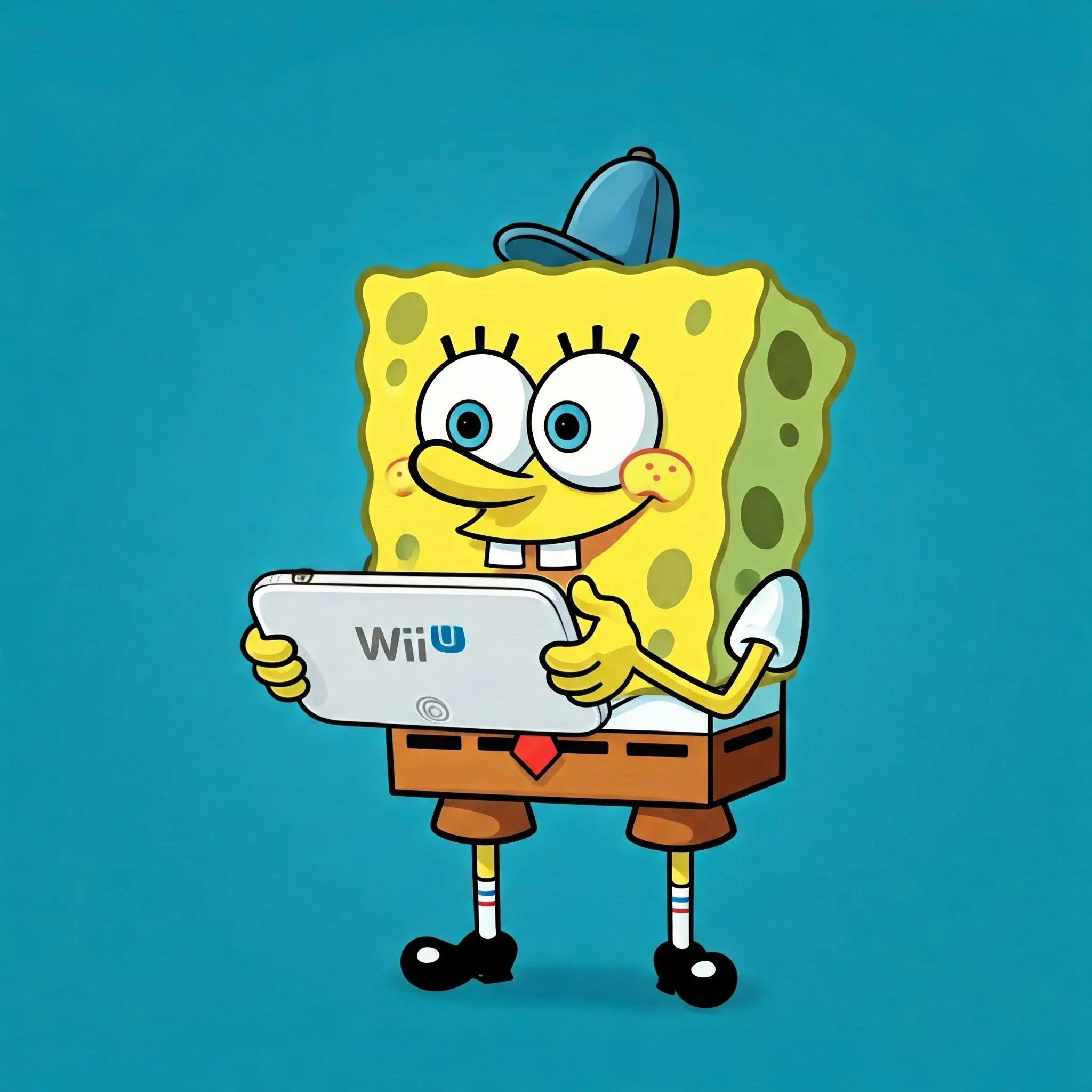 SpongeBob playing the Nintendo Wii U picture 3 of 5