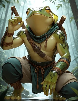 Ribbit and Ready: The Battle-Hardened Frog Warriors'