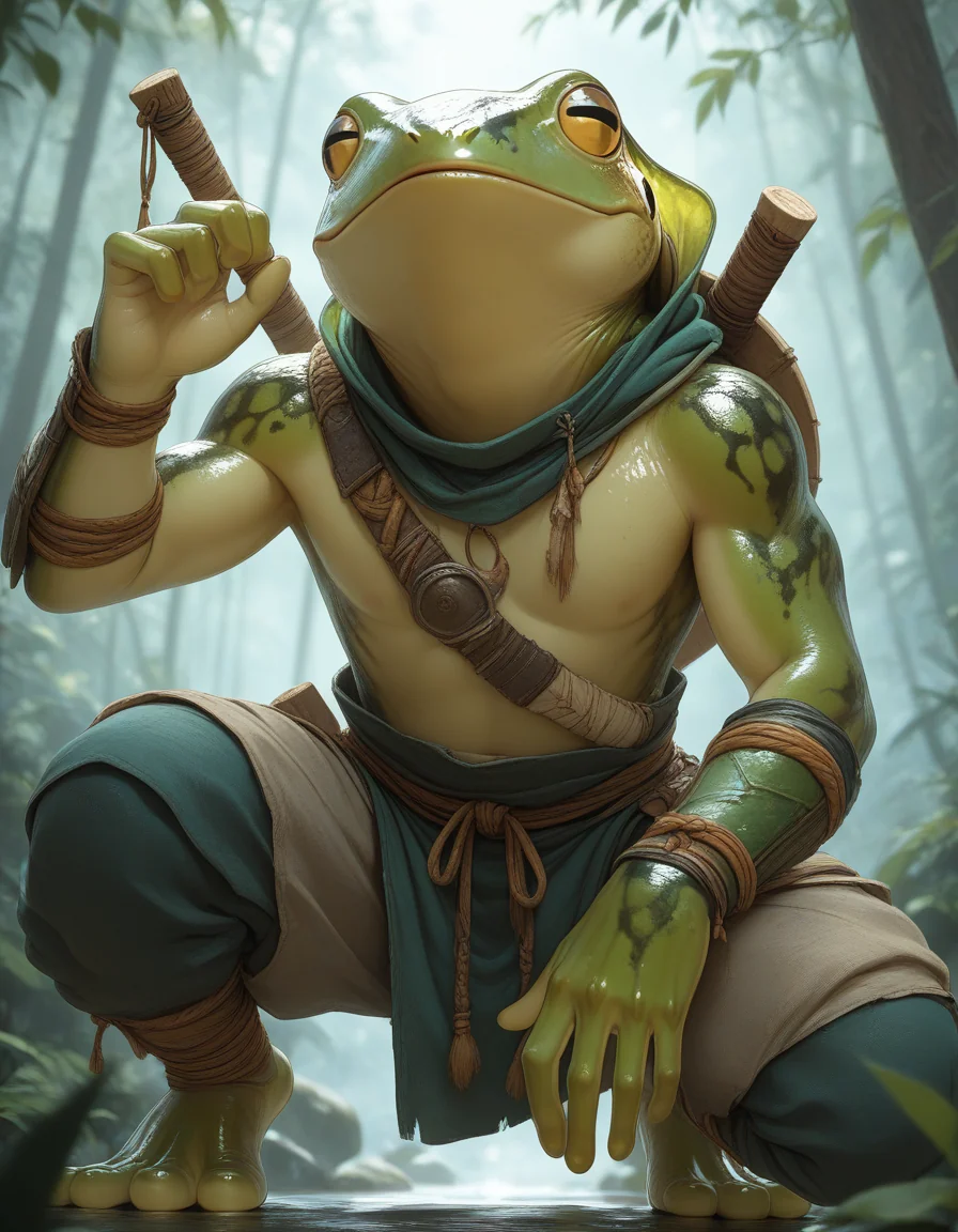 Ribbit and Ready: The Battle-Hardened Frog Warriors picture 1 of 3