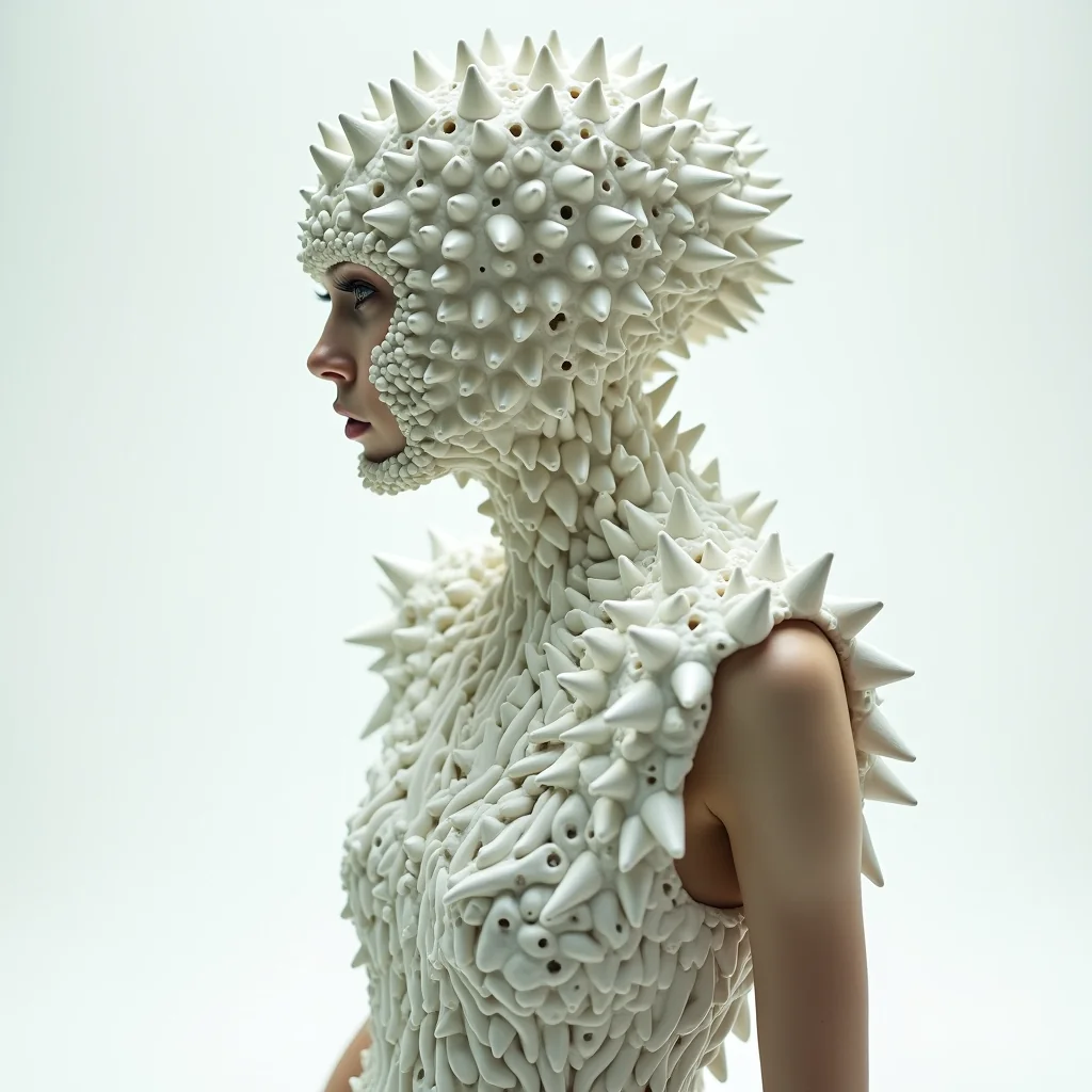 AI ceramic couture: not your everyday look. Would you wear it on a fashion shoot tho? picture 3 of 4