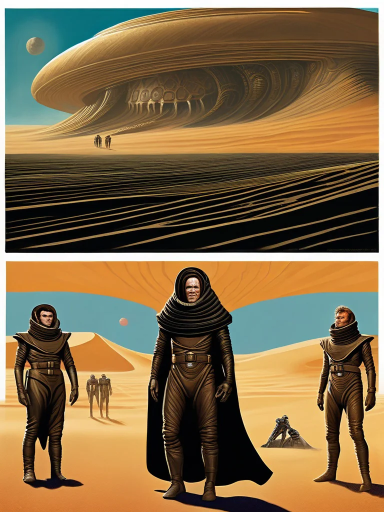 Retro sci-fi loosely inspired by Dune picture 7 of 12