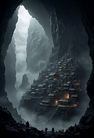 The Dwarf City inside a mountain'