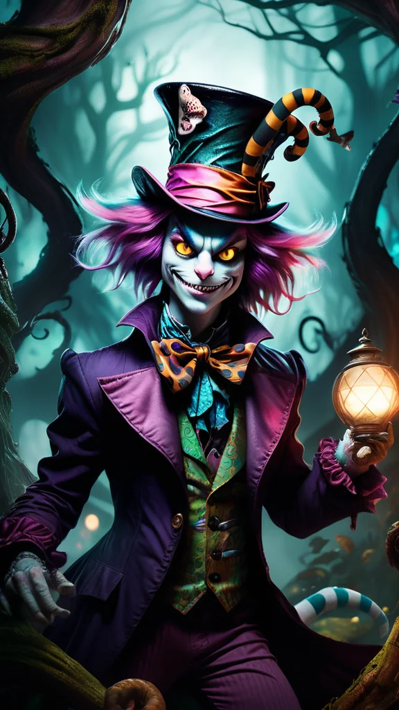 A fusion of the Mad Hatter, Cheshire Cat, and the Jabberwock picture 2 of 3