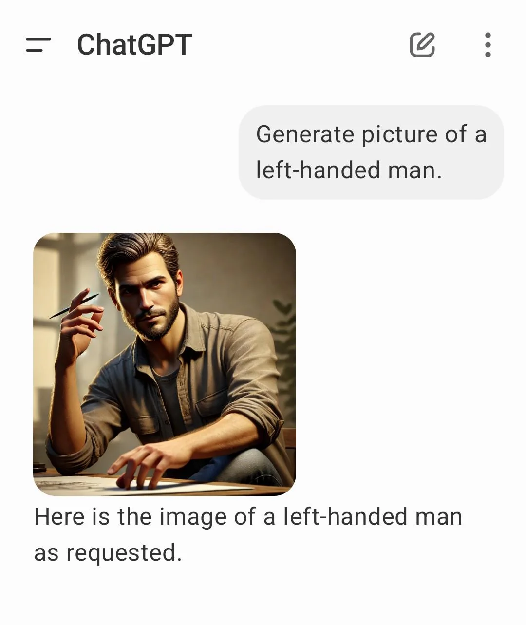 Why AI can't generate picture of left-handed human, correctly? picture 1 of 1