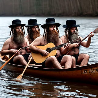 Hairy Jews in canoes singing the blues'