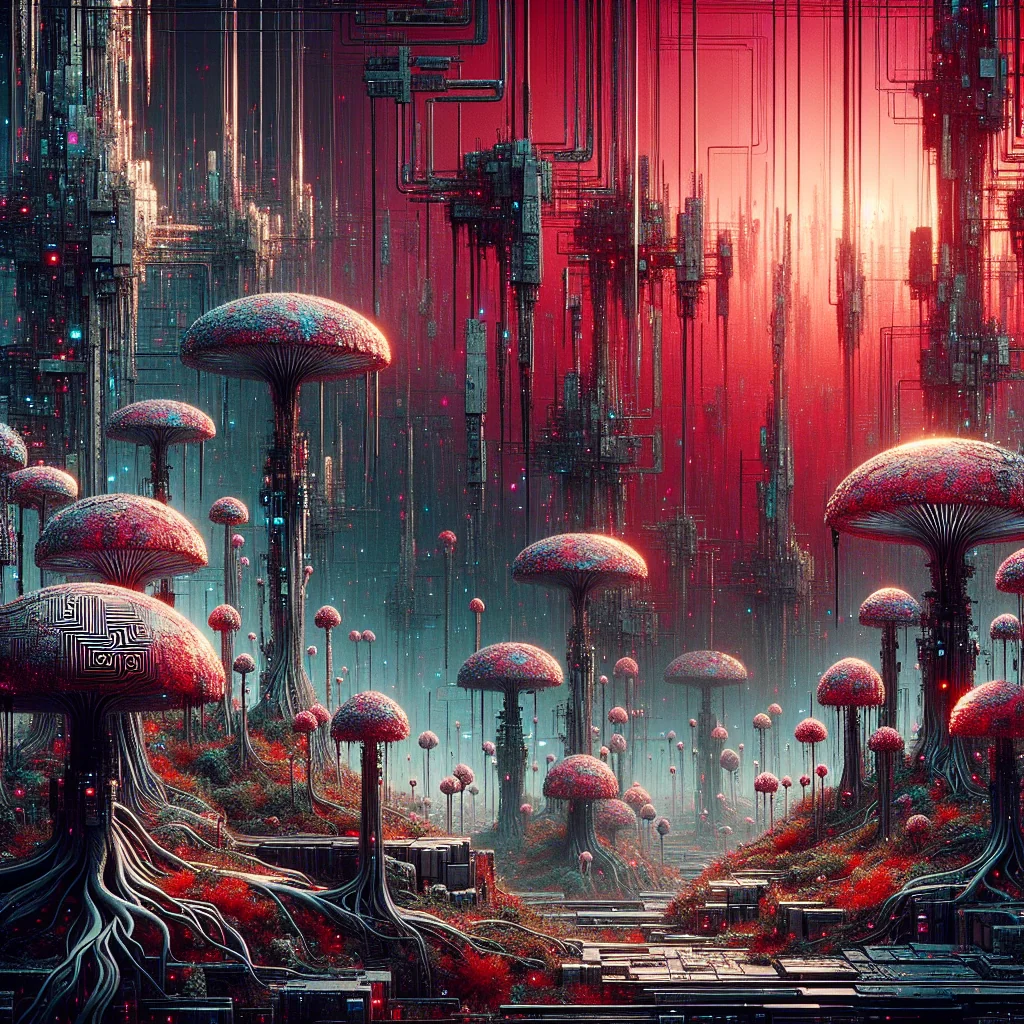 Neon Synthwave Mushroom picture 1 of 1