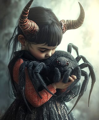 A girl and her pet'