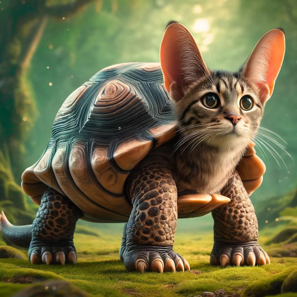 Whimsical turtle-cat picture 1 of 1